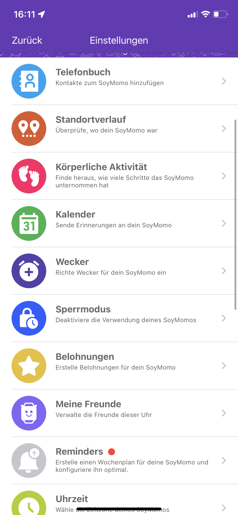 Weitere SoyMomo Features in der Eltern App